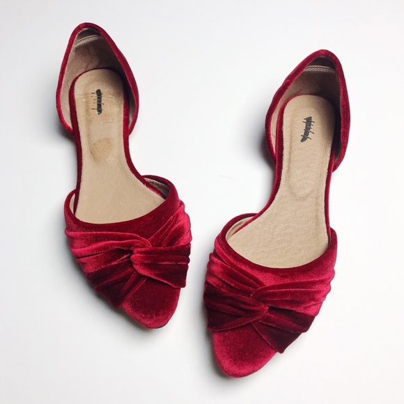 J. Jill Shoes - J. Jill NWOT Velvet D’Orsay Flats Valentines